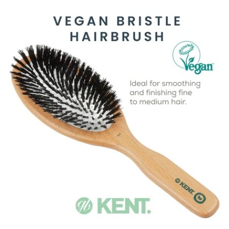Kent V07 Vegan Boar Bristle Hair Brush Large Organic Hair Brush for Smoothing