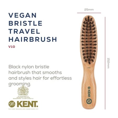 Kent V10 Vegan Boar Bristle Hair and Beard Brush for Men Eco Friendly