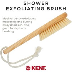 Kent Brushes Natural White Bristle Shower Bat with Beechwood Handle