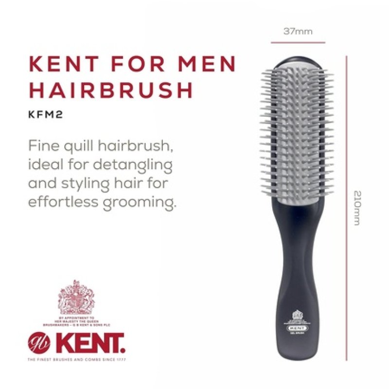 Kent For Men Half Round Brush for Thick and Long Hair
