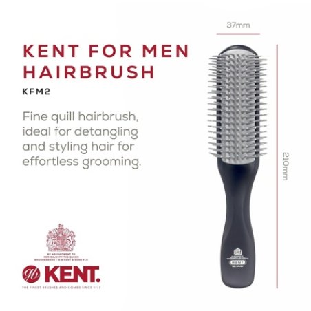 Kent For Men Half Round Brush for Thick and Long Hair