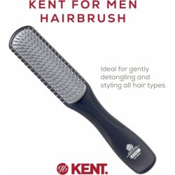 Kent For Men Narrow KFM3 Hairbrush 9 Row Gel Styler for Daily Grooming