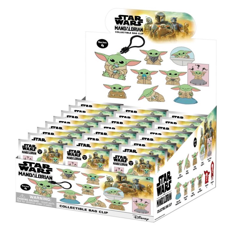 Star Wars - Assortiment en blind box de figurines de sac de collection Le Mandalorien en mousse (Série 4) (24 pcs)