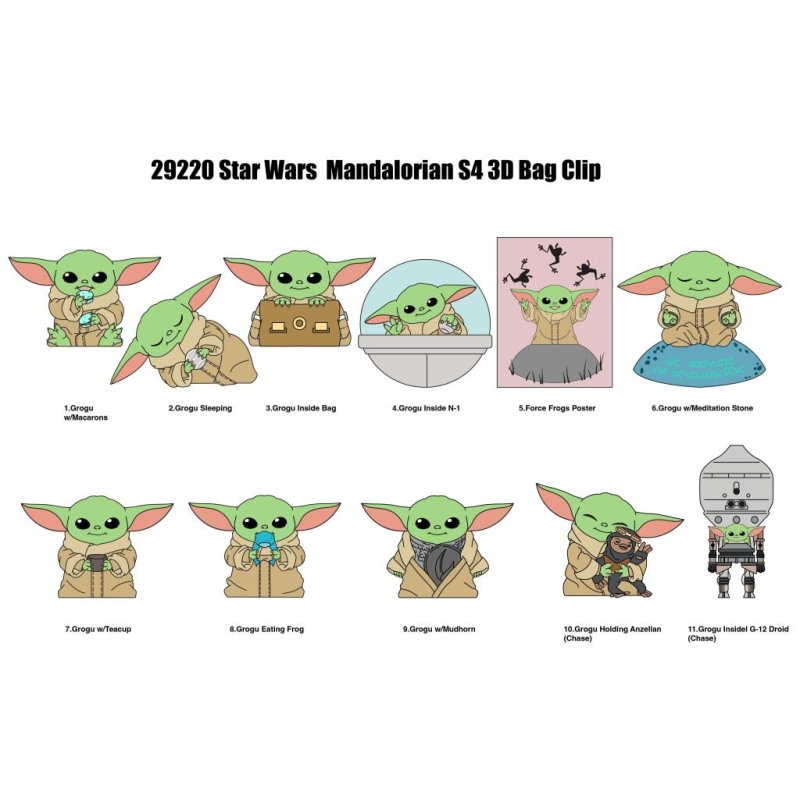 Star Wars - Assortiment en blind box de figurines de sac de collection Le Mandalorien en mousse (Série 4) (24 pcs)