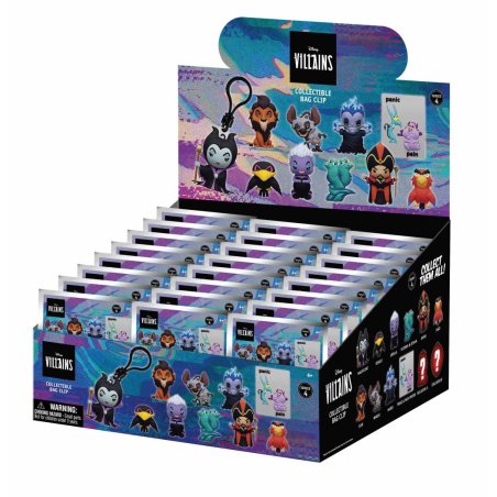 Disney - Assortiment en blind box de figurines de sac de collection Vilains en mousse (Série 4) (24 pcs)