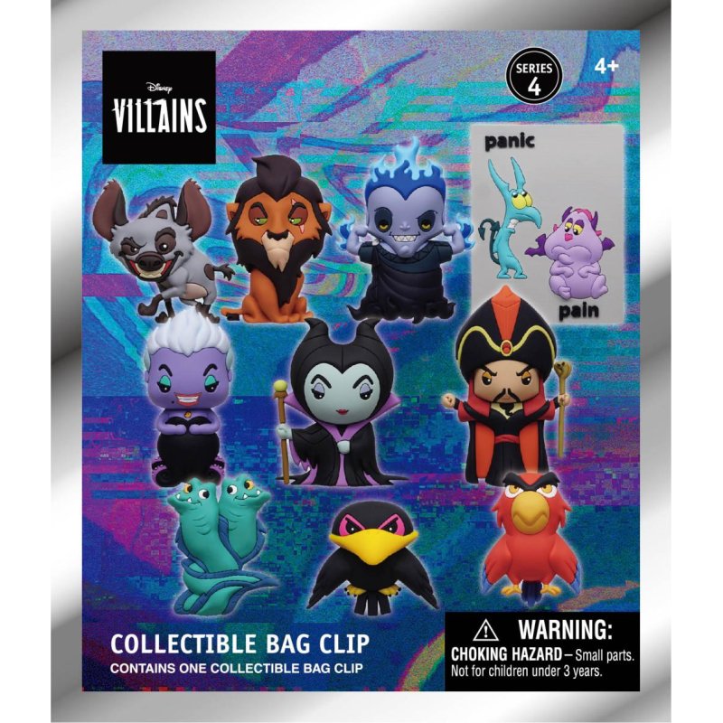 Disney - Assortiment en blind box de figurines de sac de collection Vilains en mousse (Série 4) (24 pcs)