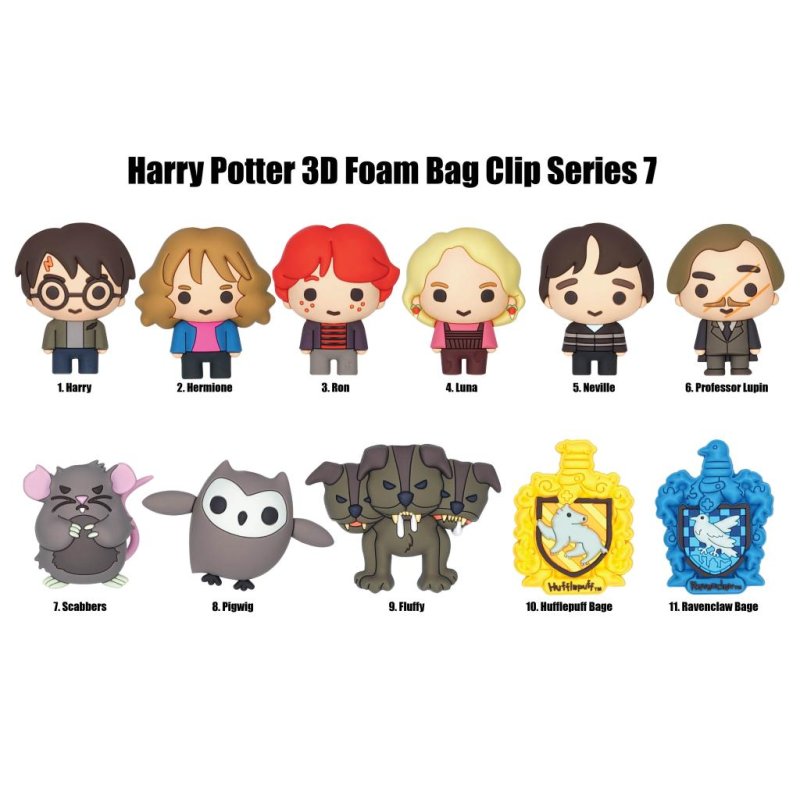 HARRY POTTER - Series 7 - 3D Foam Bag Clip (Display 24 Pcs)