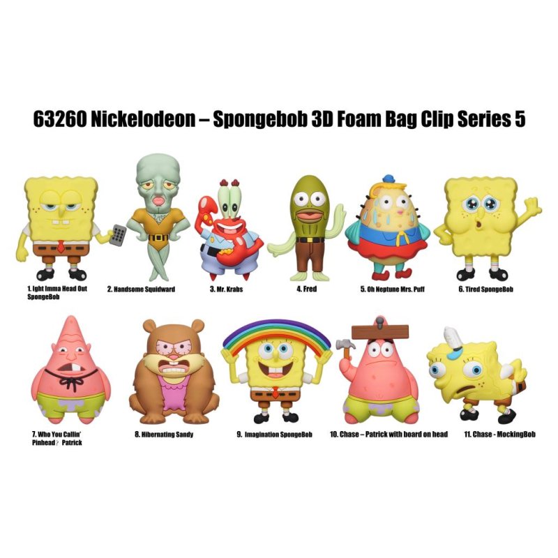 NICKELODEON - Series 5 - 3D Foam Bag Clip (Display 24 Pcs)