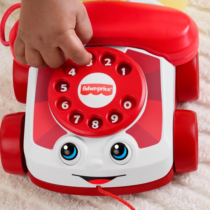 Fisher-Price Red Chatter Telephone Baby & Toddler Pull Toy, Mattel 80th Anniversary Edition