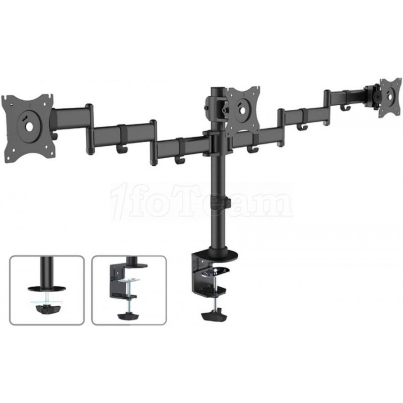 Support Triple-écran à poser Maclean MC-691 de 13" à 27" (15kg max)