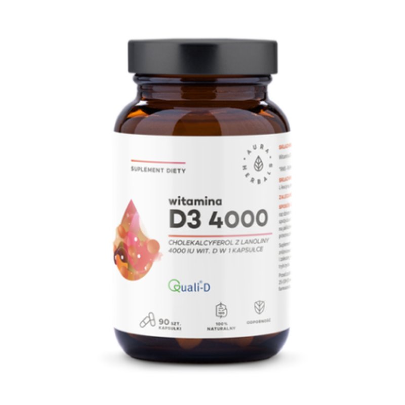 Aura Herbals Vitamin D3 4000 IU 90 Capsules