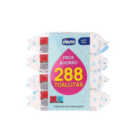 Chicco Wipes 4 Packs Of 72 Units