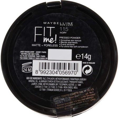 Maybelline Fit Me Matte & Poreless Pressed Powder 14g 115 Ivory