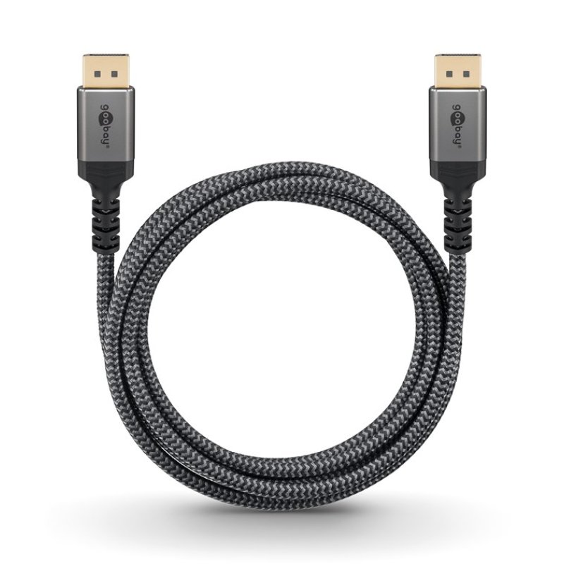 Plus DisplayPort 2.0/2.1 Kabel, 16K @ 60Hz, 80 Gbit/s (grau, 3 Meter)