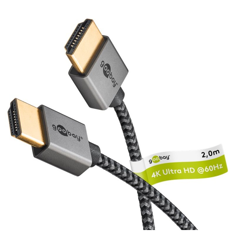 Goobay 75753 HDMI cable 2 m HDMI Type A (Standard) Grey