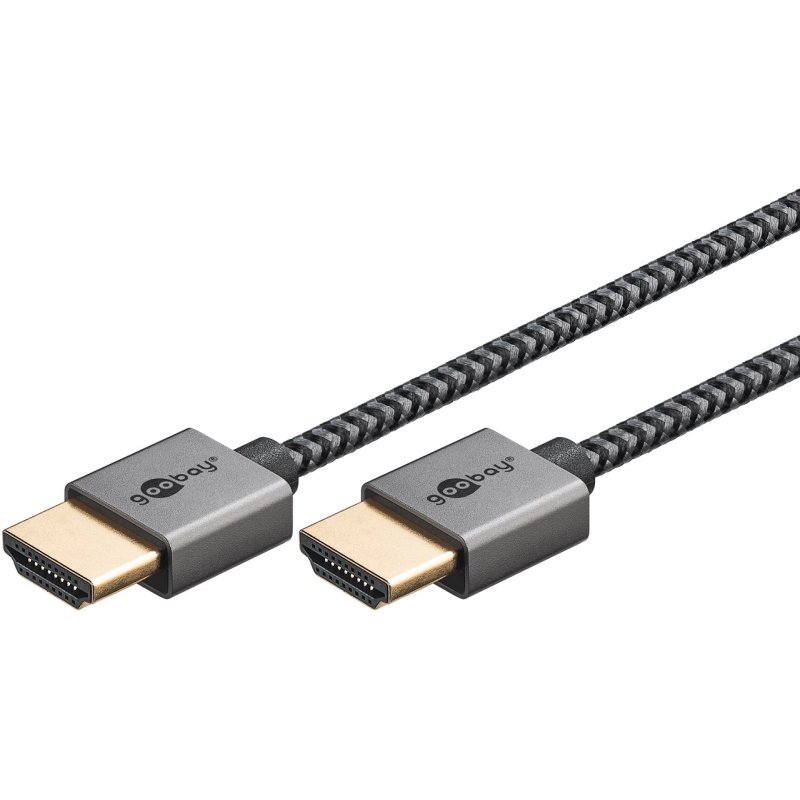 Plus Slim High-Speed-HDMI-Kabel mit Ethernet, 4K @ 60Hz (grau, 3 Meter)