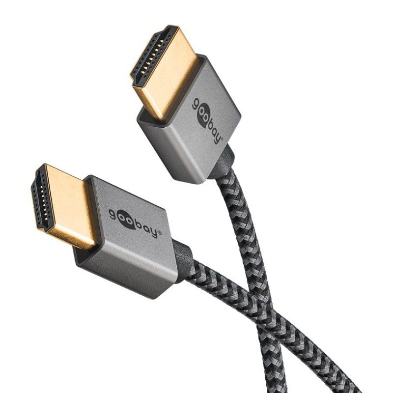 Plus Slim High-Speed-HDMI-Kabel mit Ethernet, 8K @ 60Hz (grau, 1 Meter)