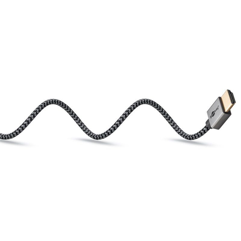 Plus Slim High-Speed-HDMI-Kabel mit Ethernet, 8K @ 60Hz (grau, 1 Meter)