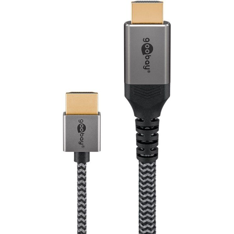 Plus Slim High-Speed-HDMI-Kabel mit Ethernet, 8K @ 60Hz (grau, 2 Meter)