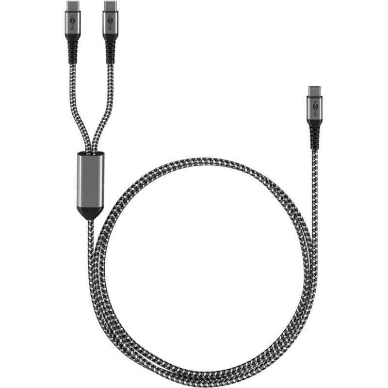 Goobay 75739 câble USB 1,5 m USB C 2 x USB C Noir, Gris