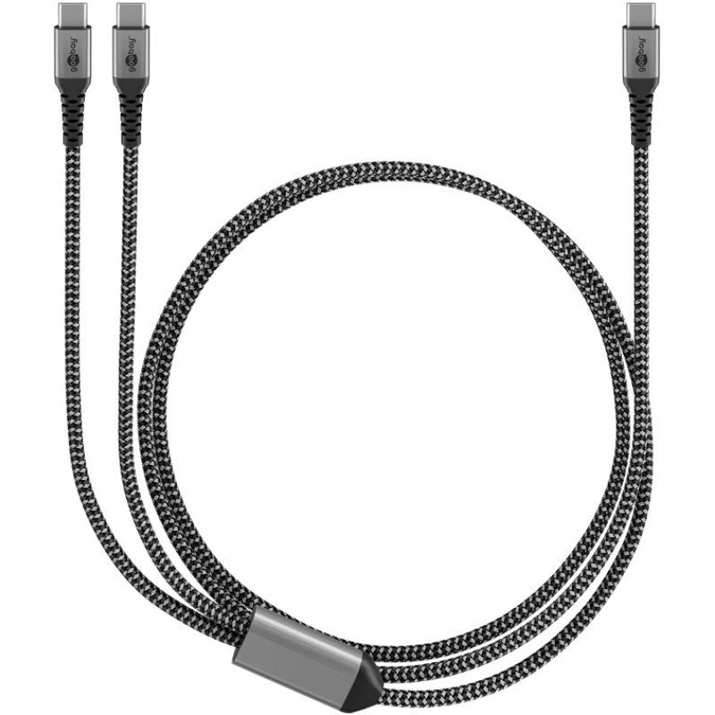 Goobay 75739 câble USB 1,5 m USB C 2 x USB C Noir, Gris