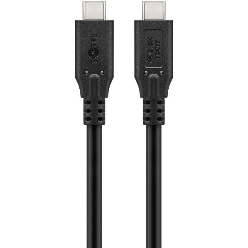 Goobay 74190 USB cable USB4 Gen 2x2 0.5 m USB C Black