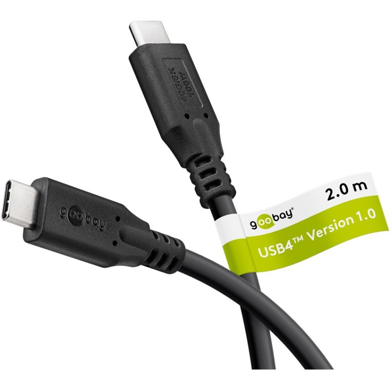 Goobay 74193 câble USB USB4 Gen 2x2 2 m USB C Noir