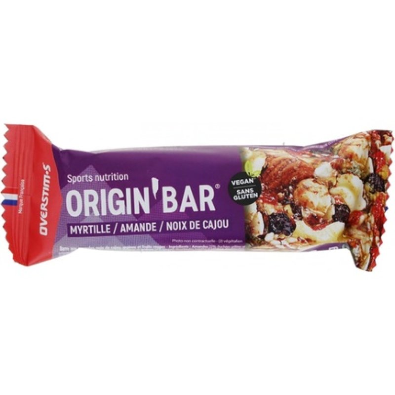 Overstims Origin Bar 40g Blueberry Almond Cashew