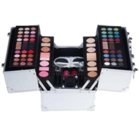 Deluxe Mega Cosmetics Makeup Aluminum Case by Cosmelux 83 Piece