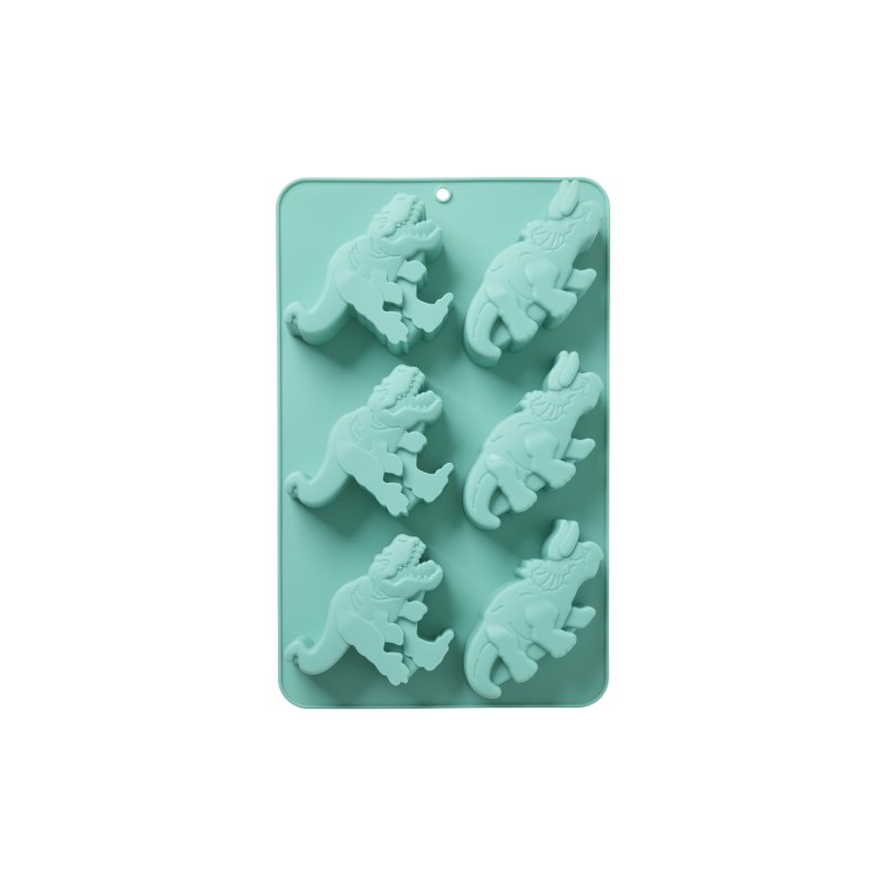 Rice - Silicone Baking Form with 6 Dinos - Mint - 30 cm x 20 cm