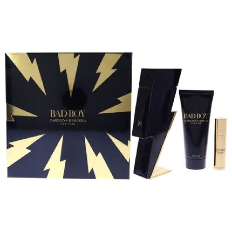 Carolina Herrera Bad Boy 3pc Gift Set - 3.4oz EDT 3.4oz Shower Gel 0.34oz EDT