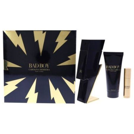 Carolina Herrera Bad Boy 3pc Gift Set - 3.4oz EDT 3.4oz Shower Gel 0.34oz EDT