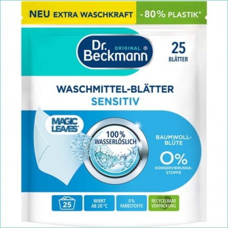 Delta Pronatura Dr Beckmann Sensitive Washing Leaves - 25 Pieces