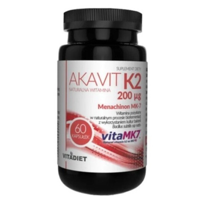 Vitadiet Akavit Vitamin K2 200 IU 60 Capsules