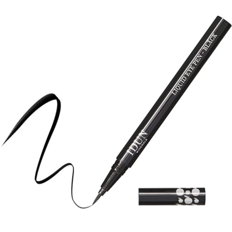 Idun Minerals Liquid Eye Pen Matte Black Long-Wearing Formula with Charcoal and Purified Mineral Pigments 0.02 oz