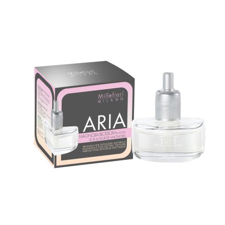 Millefiori Magnolia Blossom & Wood Aria diffuseur aromatique Flacon de parfum Argent, Transparent