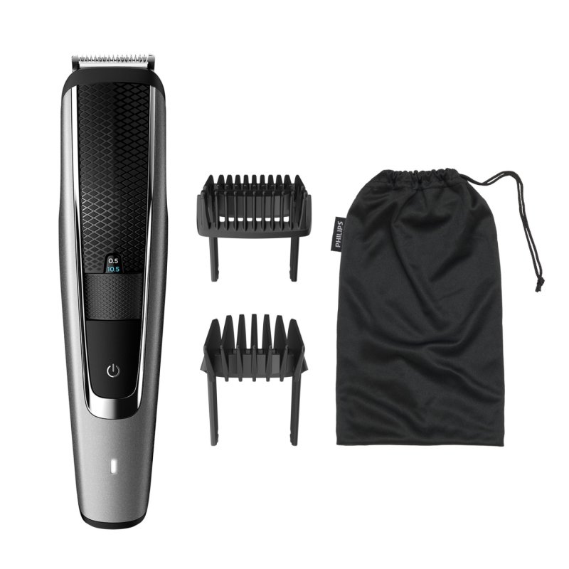 Philips Beard and Stubble Trimmer Hair Clipper for Men Series 5000 40 Length Settings Self-Sharpening Metal Blades UK