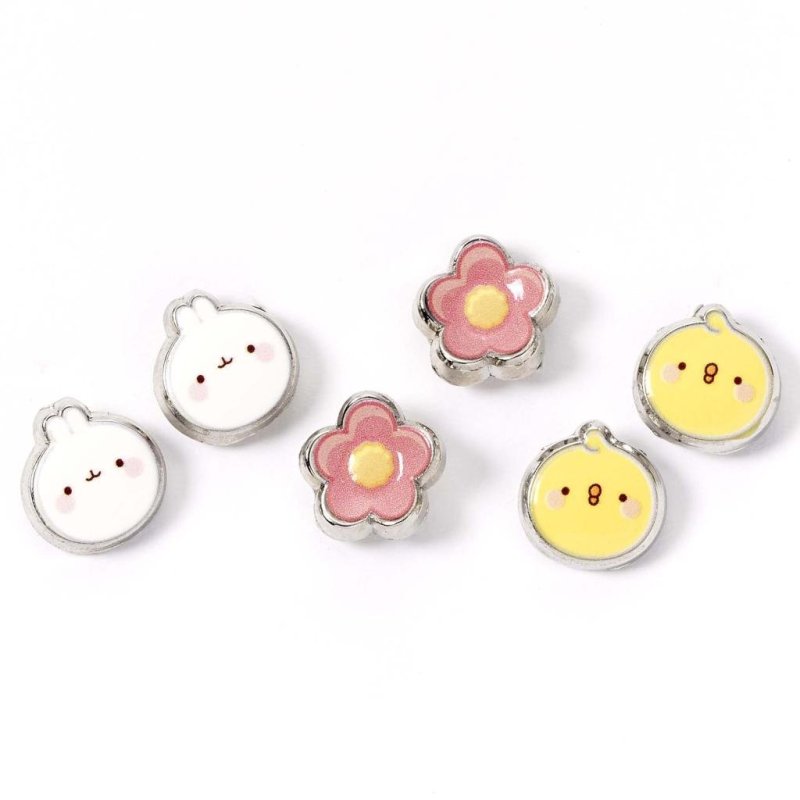 MOLANG & Piu Piu - Set de 3 Pairs de Clous d'Oreilles