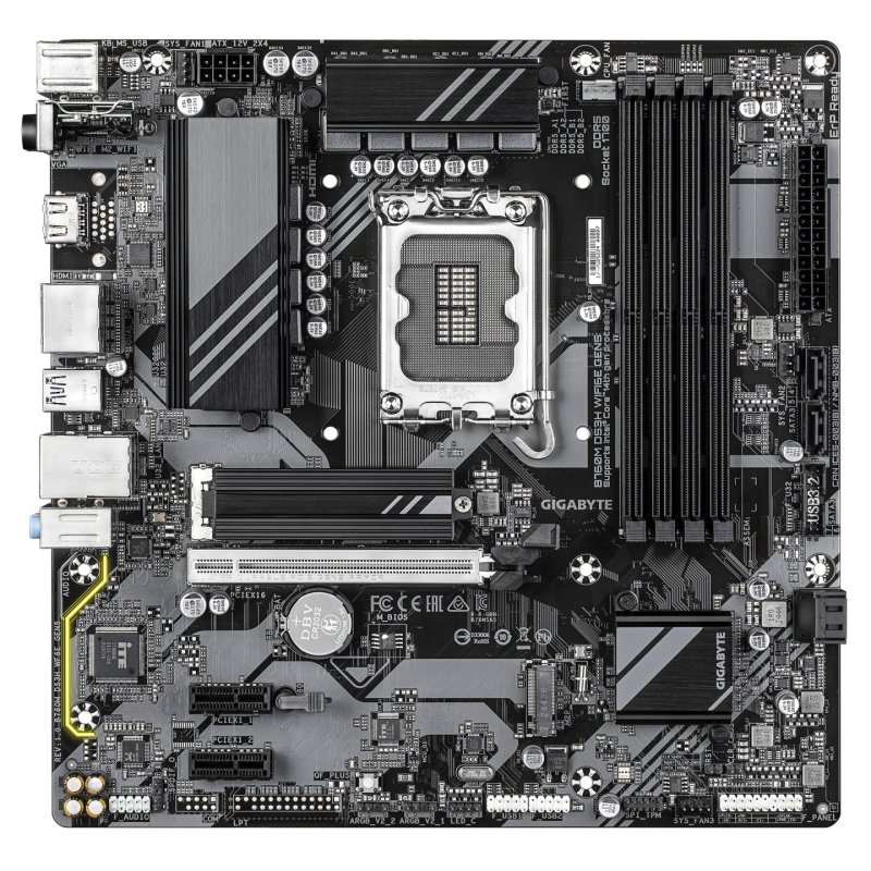 GIGABYTE B760M DS3H WIFI6E GEN5 Motherboard - Supports Intel Core 14th Gen CPUs, 6 2 1 Phases Digital VRM, up to