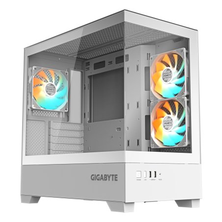 GIGABYTE C201 PANORAMIC ICE PC Case - Mid Tower, m-ATX, 360mm radiator support, 3 Pre-installed Fans, USB 3.0, Support