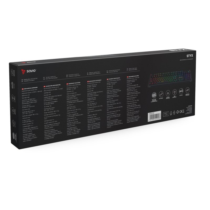 SAVIO STYX Mechanical Keyboard Outemu Red Hot Swap RGB