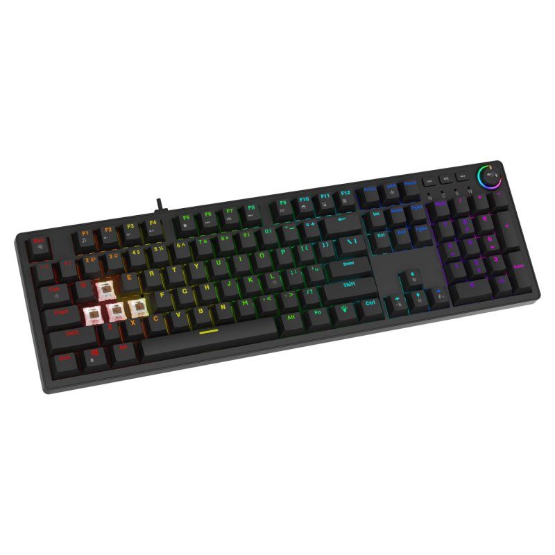 Savio STYX Outemu Peach Silent keyboard Gaming Bluetooth QWERTY US International Black