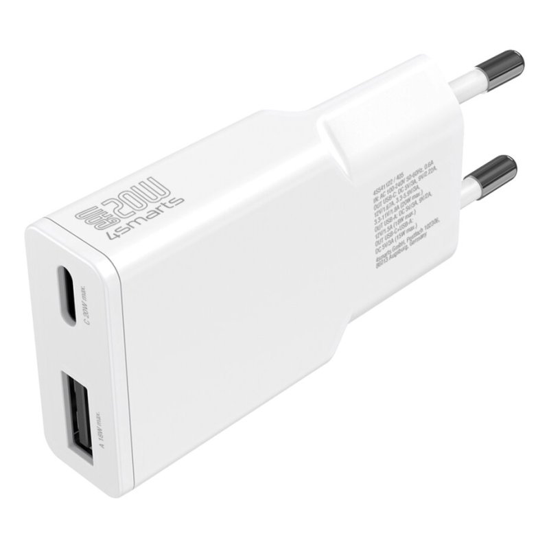 4smarts 541509 chargeur d'appareils mobiles Universel Blanc Secteur Charge rapide Intérieure