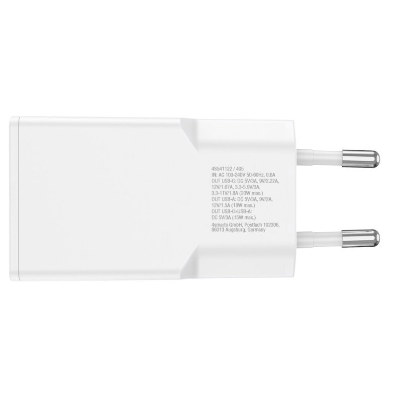 4smarts 541509 chargeur d'appareils mobiles Universel Blanc Secteur Charge rapide Intérieure