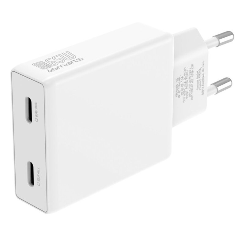 4smarts Netzladegert PDPlug Slim Dual 65W GaN 2C, wei