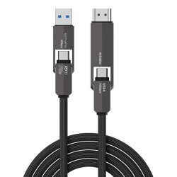 4smarts 549240 câble USB USB4 Gen 3x2 1,5 m USB C Noir