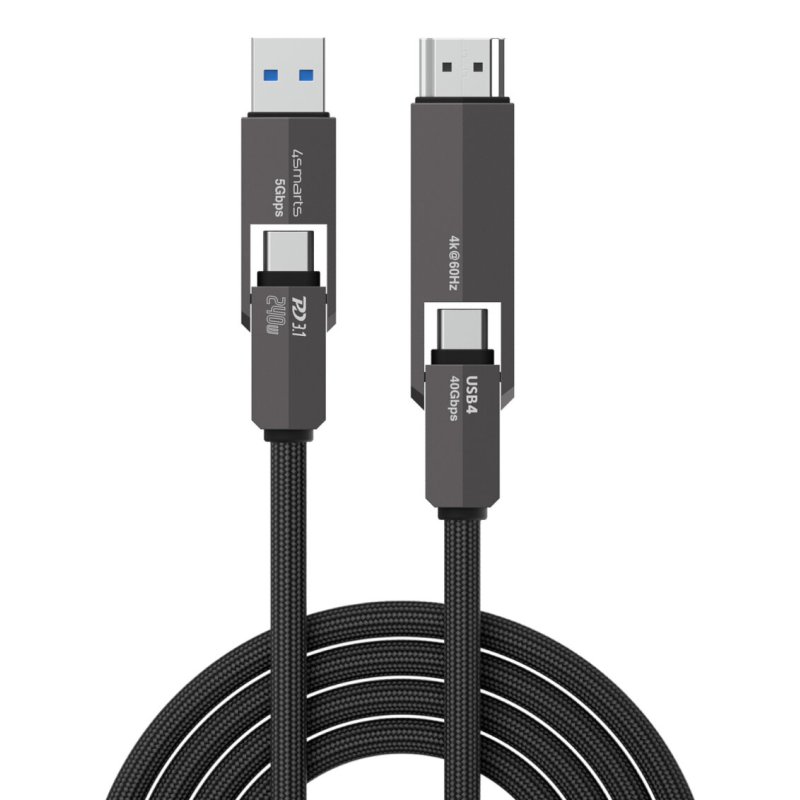 4smarts 549240 USB cable USB4 Gen 3x2 1.5 m USB C Black