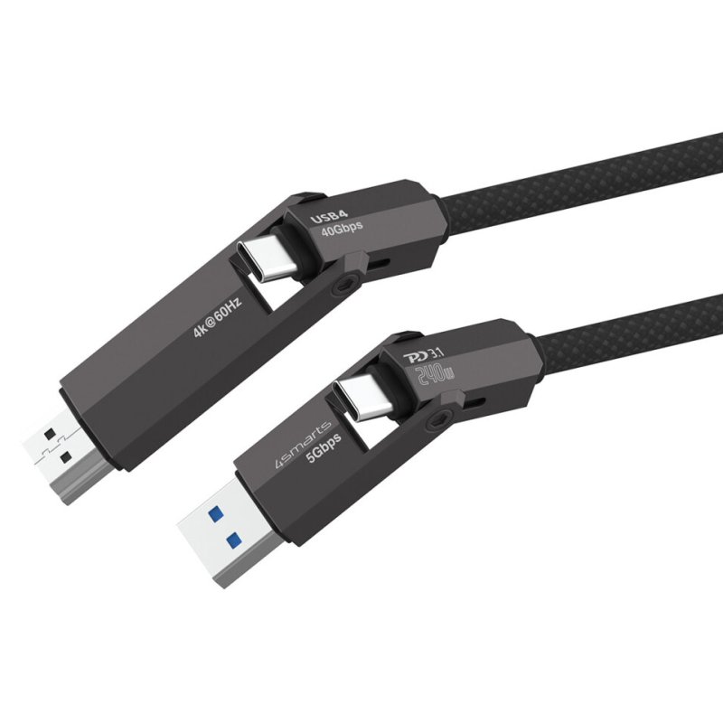 4smarts 549240 USB cable USB4 Gen 3x2 1.5 m USB C Black