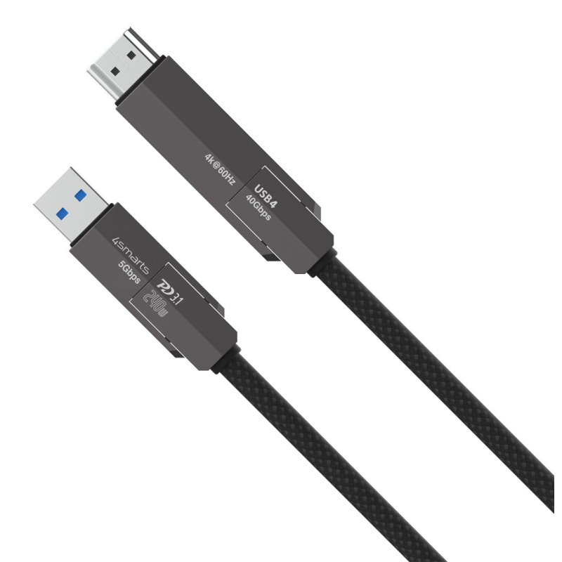 4smarts 549240 câble USB USB4 Gen 3x2 1,5 m USB C Noir