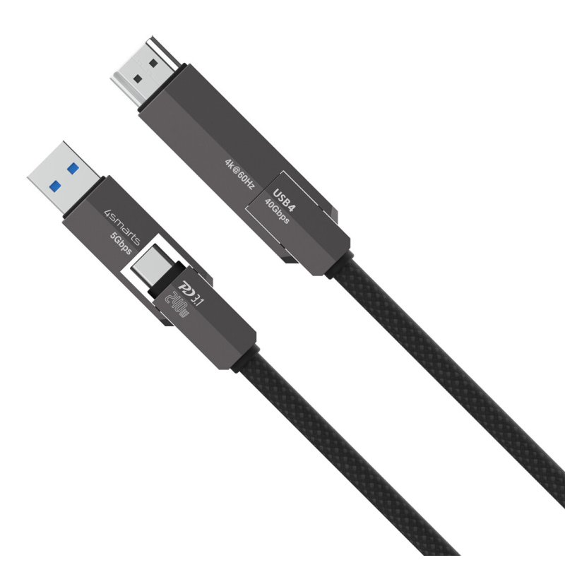 4smarts USB4 HDMI Kabel ComboCord 240W 1,5m